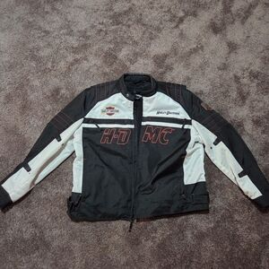 Harley-Davidson Black and White Performance Jacket with Red Accents